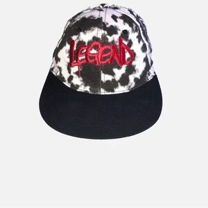 Prime Threads Legend Snap Back Cap Hat Red Embroidered Black White